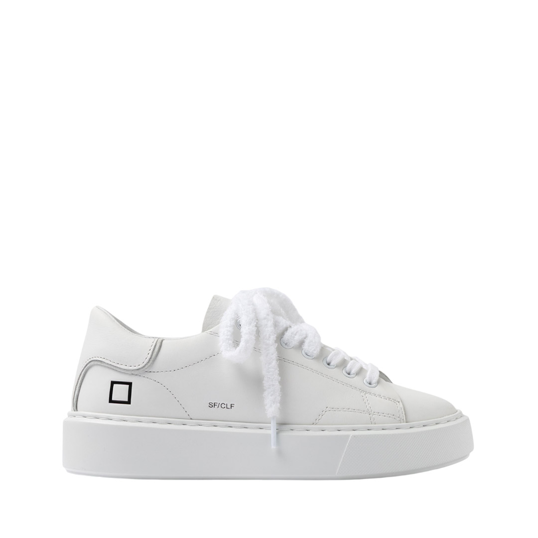 D.A.T.E. Court 2.0 Vintage Calf Sneakers In Pelle Colore Sabbia - Donna, Suola Gomma E Plantare Estraibile
