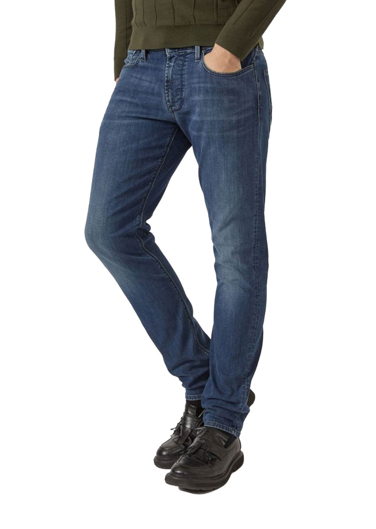 Emporio Armani Emporio Armani J06 Slim Fit Mid Blue Washed Denim Jeans  8N1J06 1D19Z - Emporio Armani from Club JJ UK