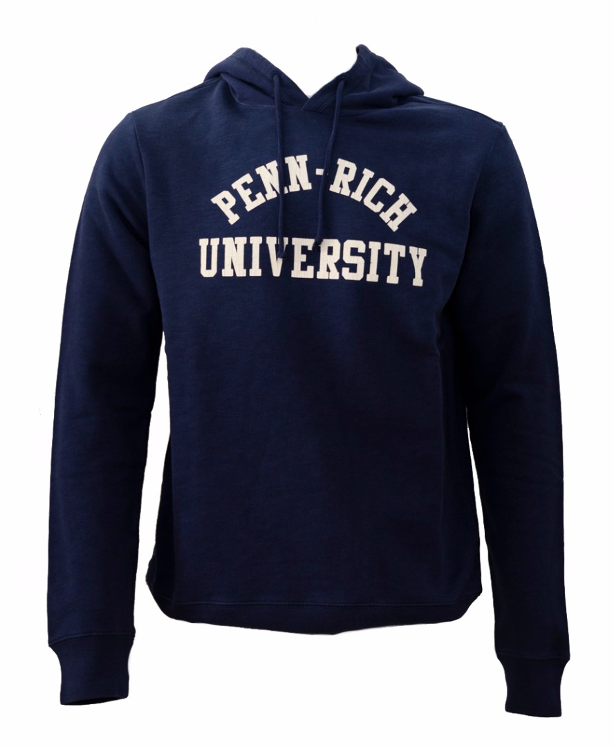 PENN Felpa Con Cappuccio Da Uomo - Pile 65% Cotone / 35% Poliestere, Grigio Con Logo, Tasca Frontale