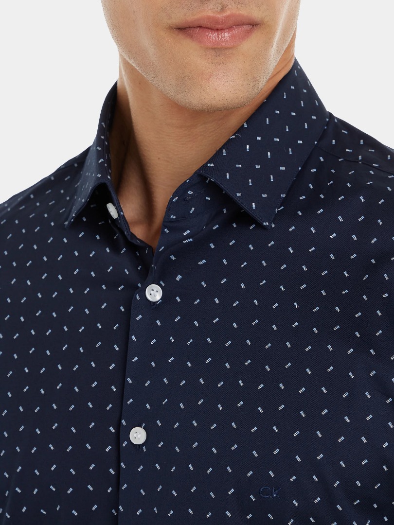 Calvin Klein camicia manica lunga slim fit bianco